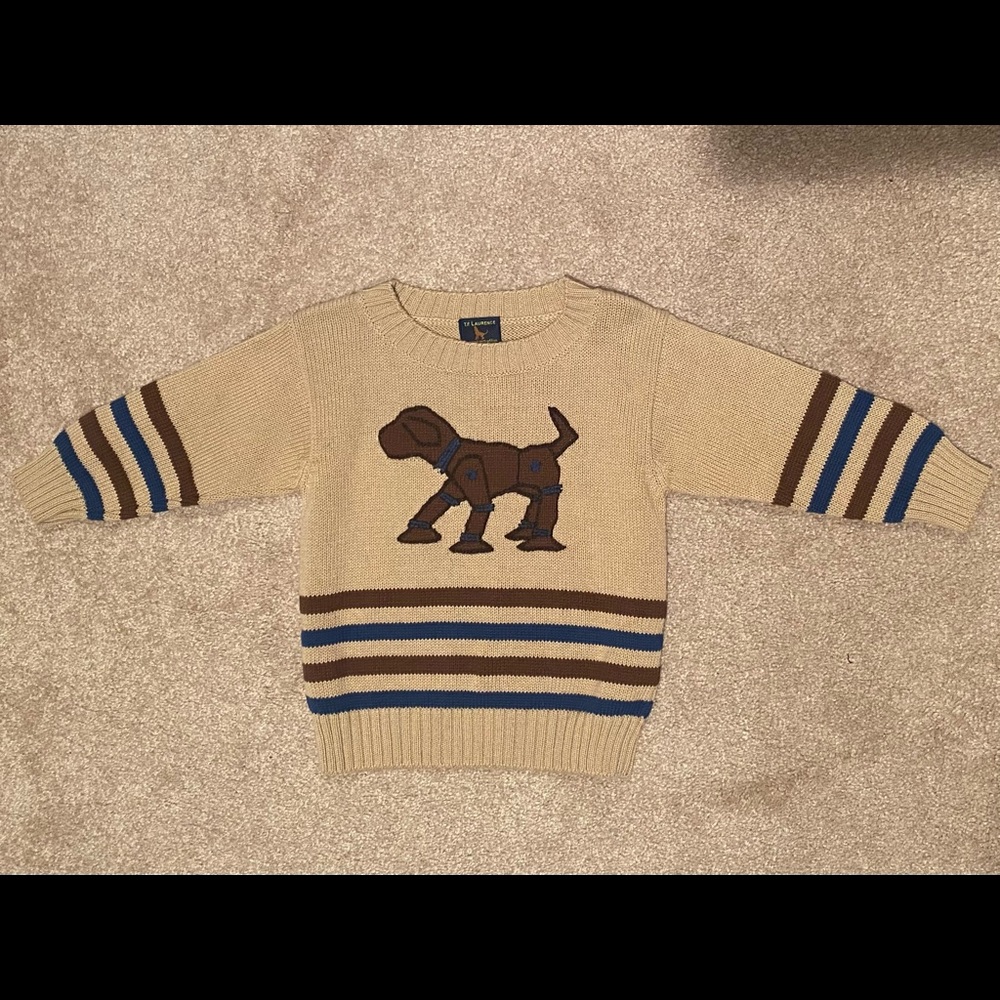 T.F. Laurence Boys Toddler Sweater 2T Dog Brown